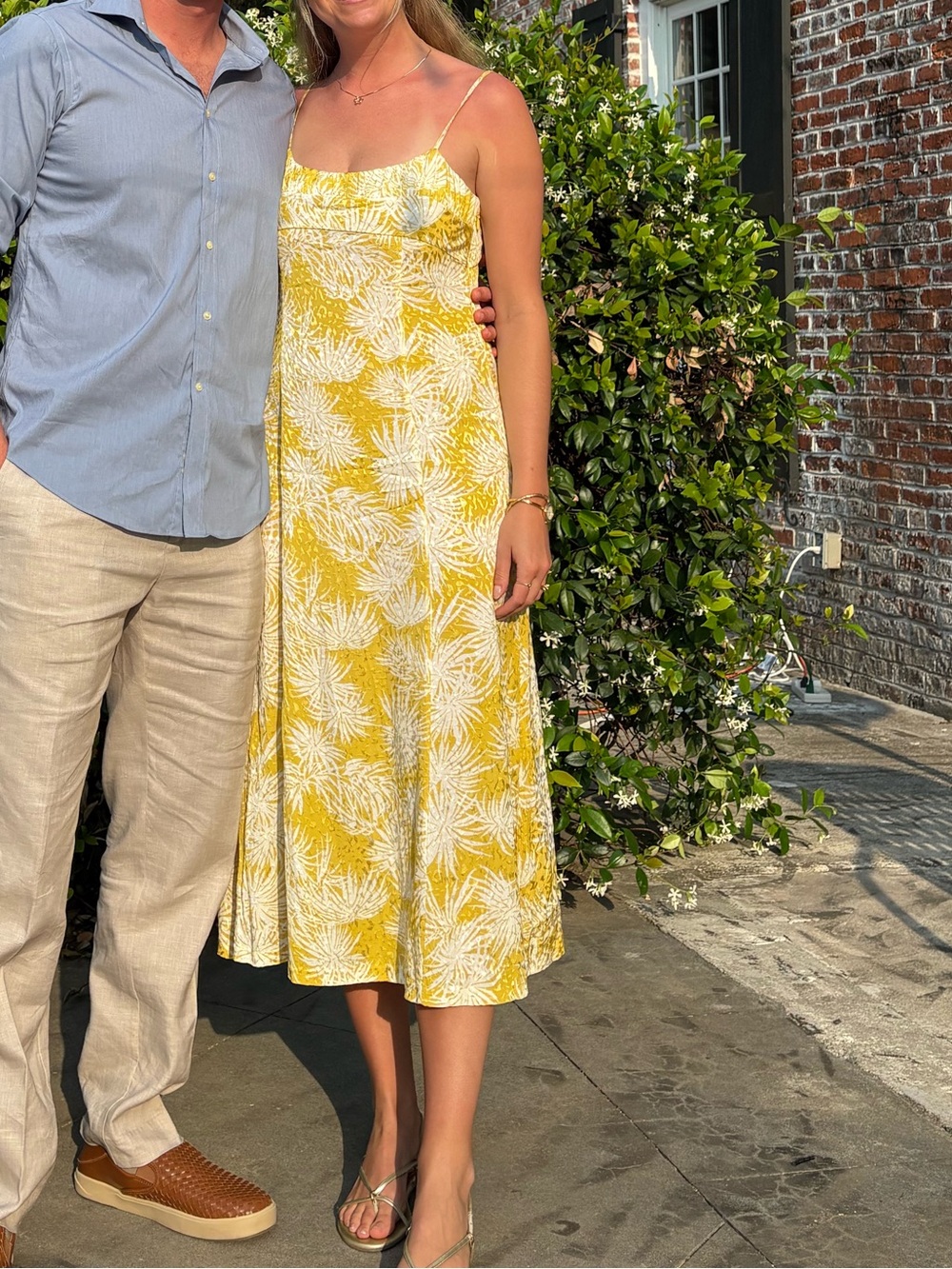 Rebecca Taylor Floral Print Slip Dress Butter Yellow